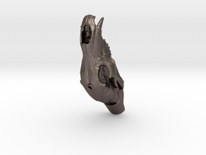 Bear Skull whistle. 7cm in Polished Bronzed Silver Steel: Small