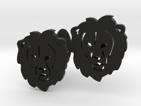 Lion Cufflinks in Black Natural Versatile Plastic