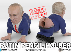 Putin Pencil holder - large in Full Color Sandstone