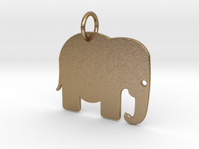 Elephant Keychain in Polished Gold Steel