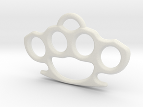 Brass knuckle Pendant in White Natural Versatile Plastic