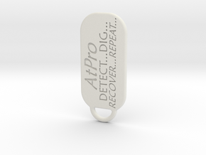 Atpro DOGTAG Detect, Dig, Recover, Repeat in White Natural Versatile Plastic