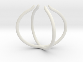 Slim Cross Ring - adjustable in White Natural Versatile Plastic: 4 / 46.5