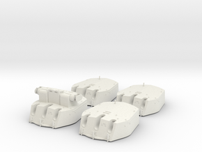 1/144 RN 6 Inch MKXIII Crown Colony Class Turrets  in White Natural Versatile Plastic