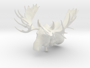"Hook" the Moose Shoulder Mount in White Natural Versatile Plastic