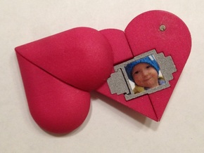 Heart Amulet Small - Outer Part 2 Right in Pink Processed Versatile Plastic