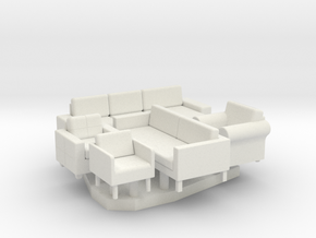 Furniture Group - HO 87:1 Scale in White Natural Versatile Plastic