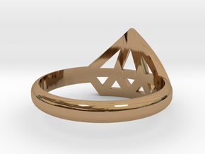 Diamant ring in Polished Brass