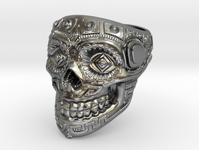 Skull Ring  in Polished Silver