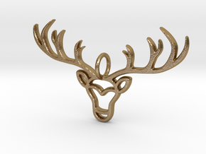 Deer Pendant in Polished Gold Steel