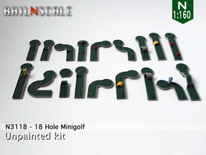 18 Hole Minigolf (N 1:160) in Tan Fine Detail Plastic