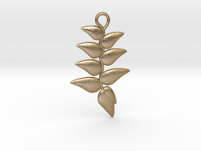 Hanging Heliconia Pendent in Polished Gold Steel