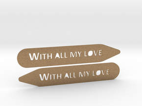 Collar stays: With All My Love in Natural Brass