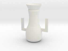 Vase in White Natural Versatile Plastic: Medium