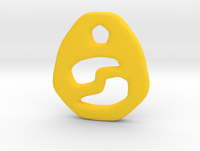 Cancer Zodic Symbol Tag in Yellow Processed Versatile Plastic