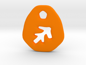Sagittarius Zodiac Symbol Tag in Orange Processed Versatile Plastic