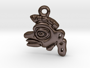 Aztec Monkey Pendant in Polished Bronze Steel