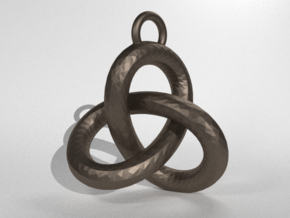 Trefoil Knot Pedant in Polished Bronzed Silver Steel