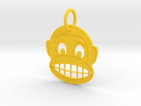 Happy Monkey Keychain in Yellow Processed Versatile Plastic