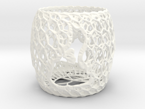 3D Printed Block Island Tea Light 3 in White Processed Versatile Plastic