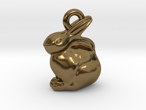 mini chocolate Easter bunny charm  in Polished Bronze: Small