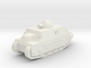 Fiat 2000 Heavy Tank KEYCHAIN in White Natural Versatile Plastic