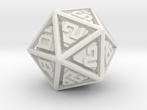 RATTLERS - Floating D20 in White Natural Versatile Plastic