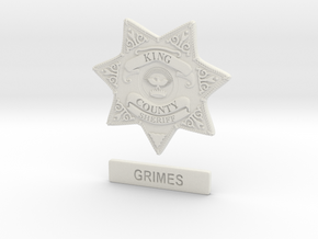 Walking Dead sheriff Grimes badge in White Natural Versatile Plastic
