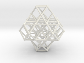 Vector Equilibrium Cuboctahedrons Grid 8Octa 7VE in White Natural Versatile Plastic