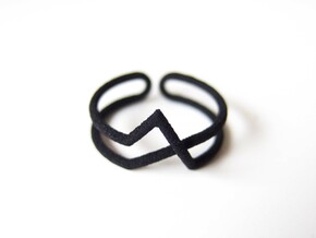 Continuous Geometric Ring  in Black Natural Versatile Plastic: 8 / 56.75