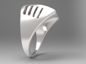 Breathing Ring S B in Polished Silver: 10 / 61.5
