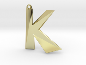 Distorted letter K in 18k Gold Plated Brass