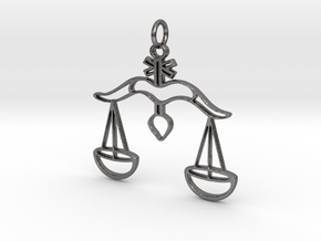 Scales of Justice Pendant in Polished Nickel Steel