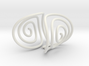 Spiral Torision Spring Inspired Bracelet in White Natural Versatile Plastic