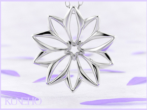 Anemone Pendant in Fine Detail Polished Silver