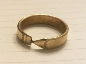 Pencil Ring, Size 5 in Natural Brass