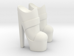 Polynian Compatible Figure High Platform Sandals  in White Natural Versatile Plastic