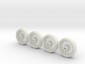 Full set of 1/8 scale Wire Wheels for DB5 in White Natural Versatile Plastic