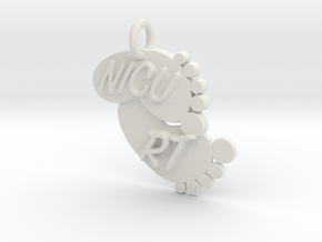 NICU RT Foot Print Keychain in White Natural Versatile Plastic