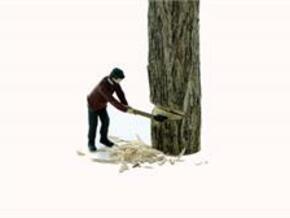 S Logging Feller #2 chopping a tree Figure in Tan Fine Detail Plastic