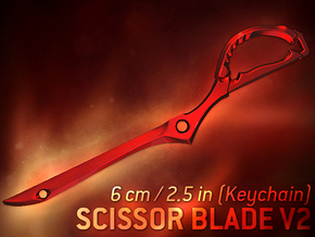 Scissor Blade v2 (Keychain) - Kill La Kill in Red Processed Versatile Plastic