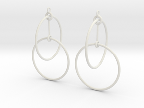 Circles Earrings 2 in White Natural Versatile Plastic
