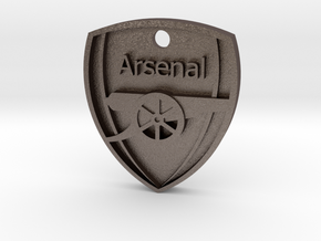 Arsenal FC Shield KeyChain in Polished Bronzed Silver Steel