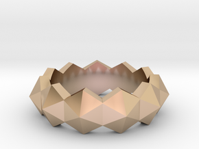 hexagon stud ring in 14k Rose Gold Plated Brass