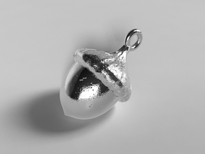 Acorn Pendant in Polished Silver