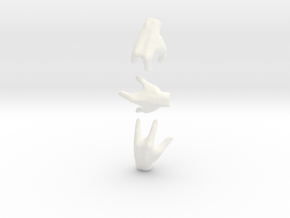 Arex Hands 1:6 scale in White Processed Versatile Plastic