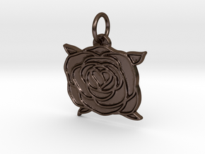 Heart rose in Polished Bronze Steel