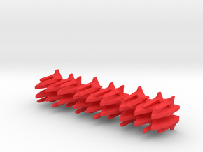 6 Futuristic Torpedo Markers in Red Processed Versatile Plastic