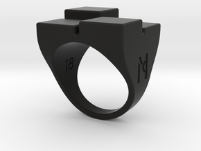 MizNK Ring NO.9 3DPrinting Jewelry Inspired by Bri in Black Natural Versatile Plastic: 8 / 56.75