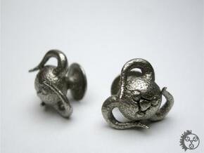 Tentacle Creature Cufflinks in Polished Bronzed Silver Steel